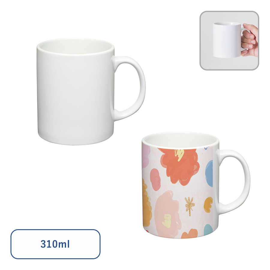 タオル名入れ工房 陶器マグカップ　ストレート(M)　ホワイト