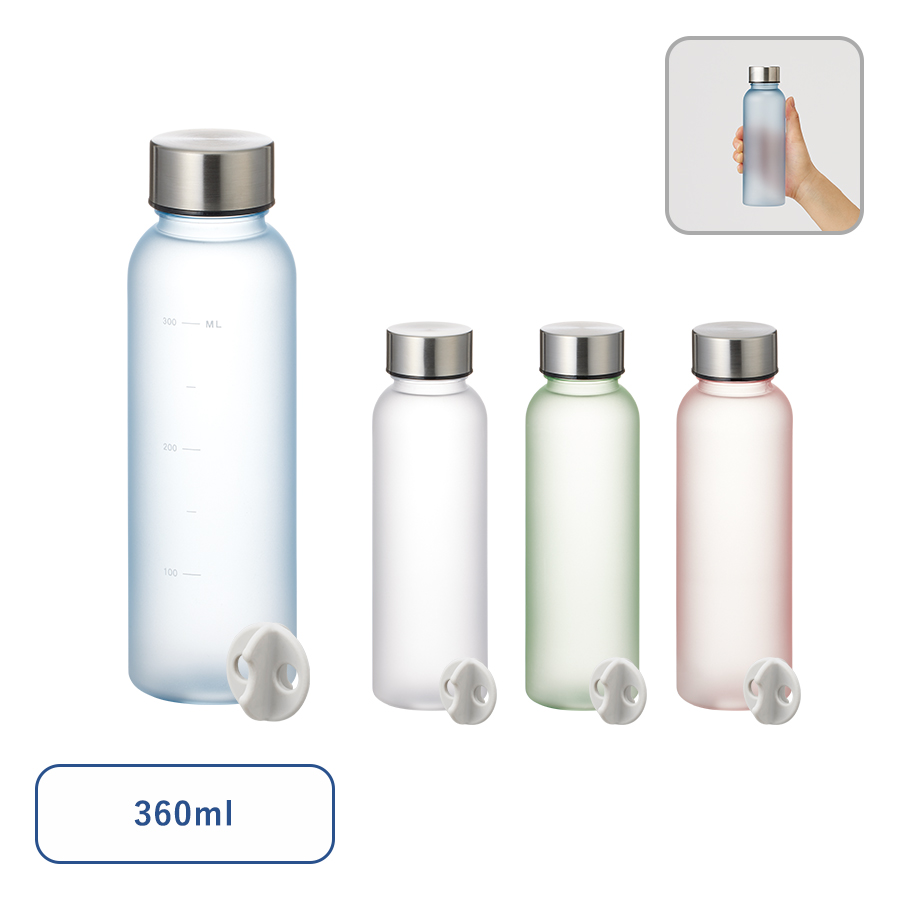 タオル名入れ工房 目盛り付フロストボトル(シリコンシェイカーボール付)　360ml